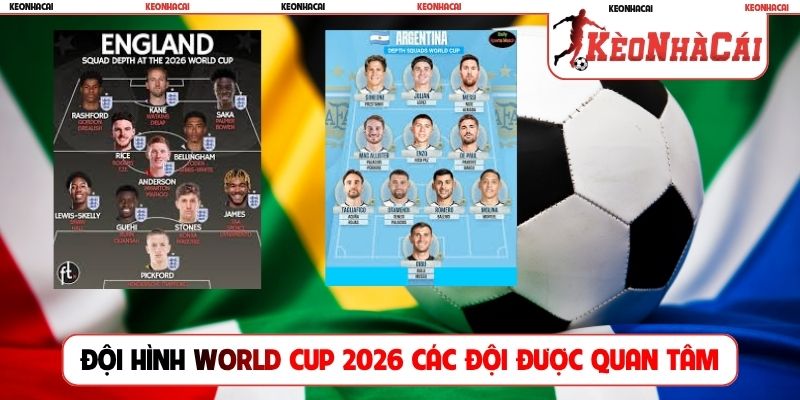 Đội hình World Cup 2026 các đội được quan tâm