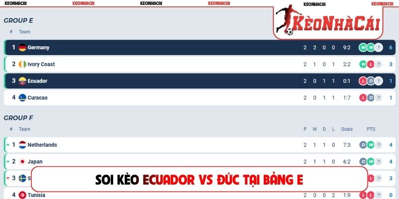 Soi kèo Ecuador vs Đức tại bảng E