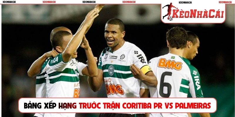 Bảng xếp hạng trước trận Coritiba PR vs Palmeiras